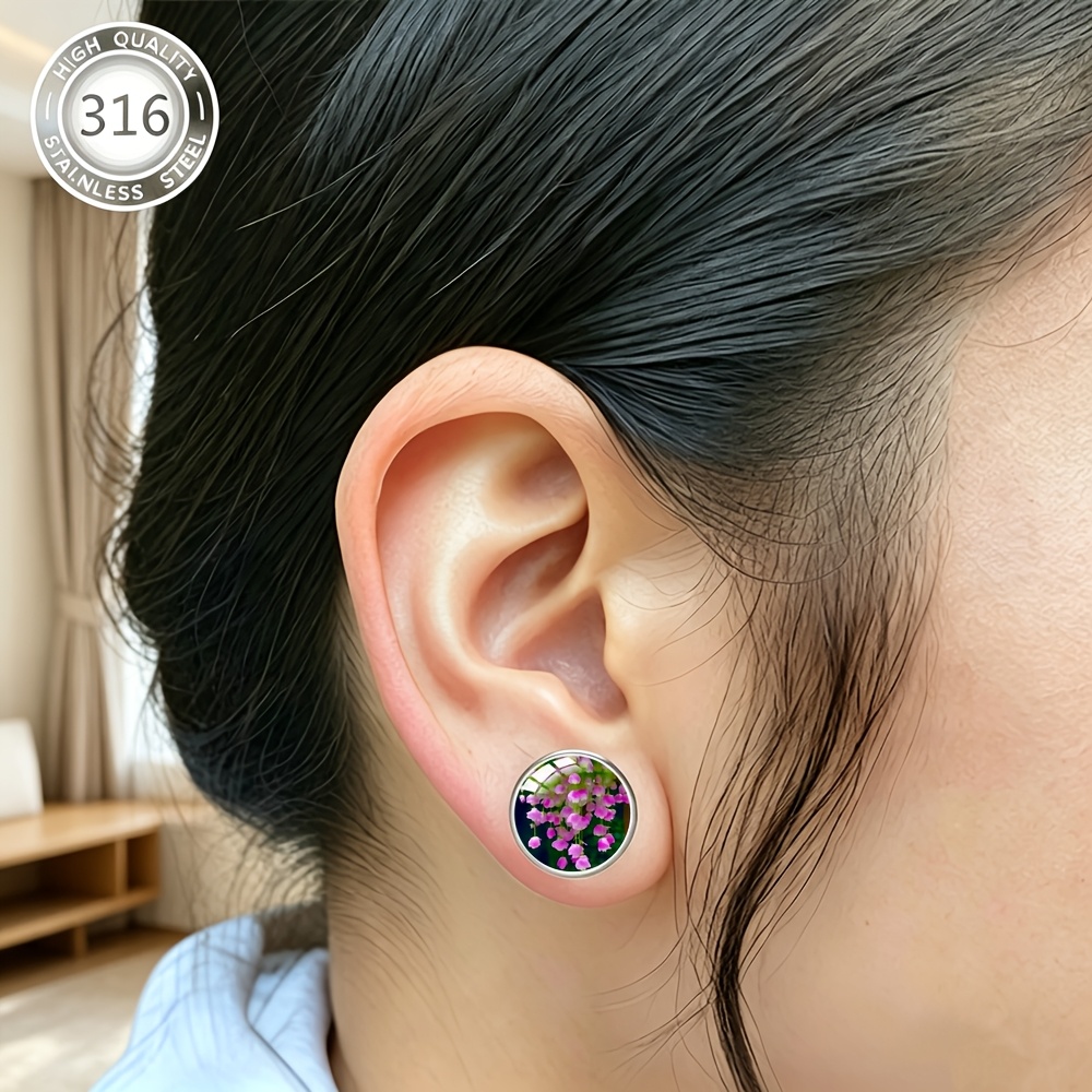 Men's/Women's Vibrant Flowers Rose Red Floral Earrings